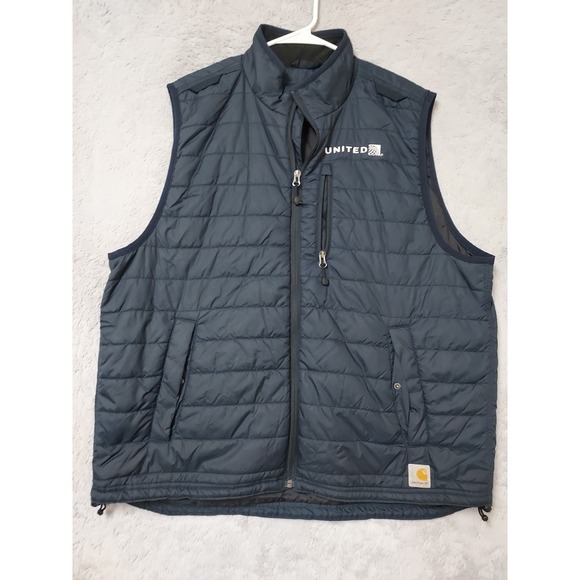 Carhartt Jacket  Mens XL Puffer Vest Navy Full Zip Gilliam Quilted Work UNITED - Picture 2 of 12